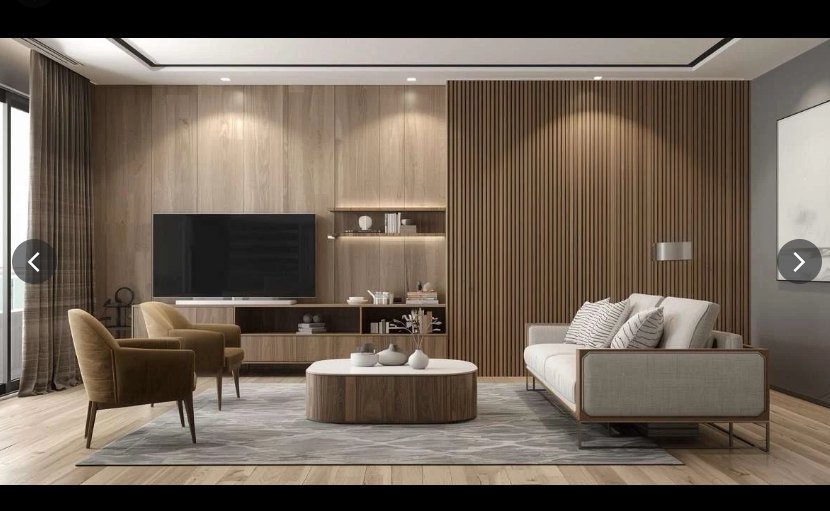 Living room with charcoal grey TV feature wall