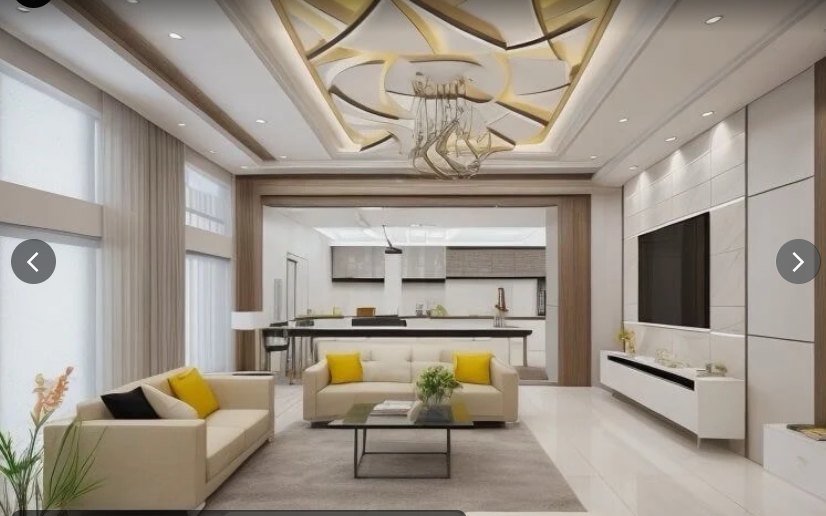 Living room with star-pattern false ceiling
