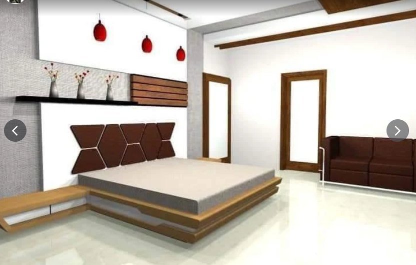 Living room with walnut slat feature wall